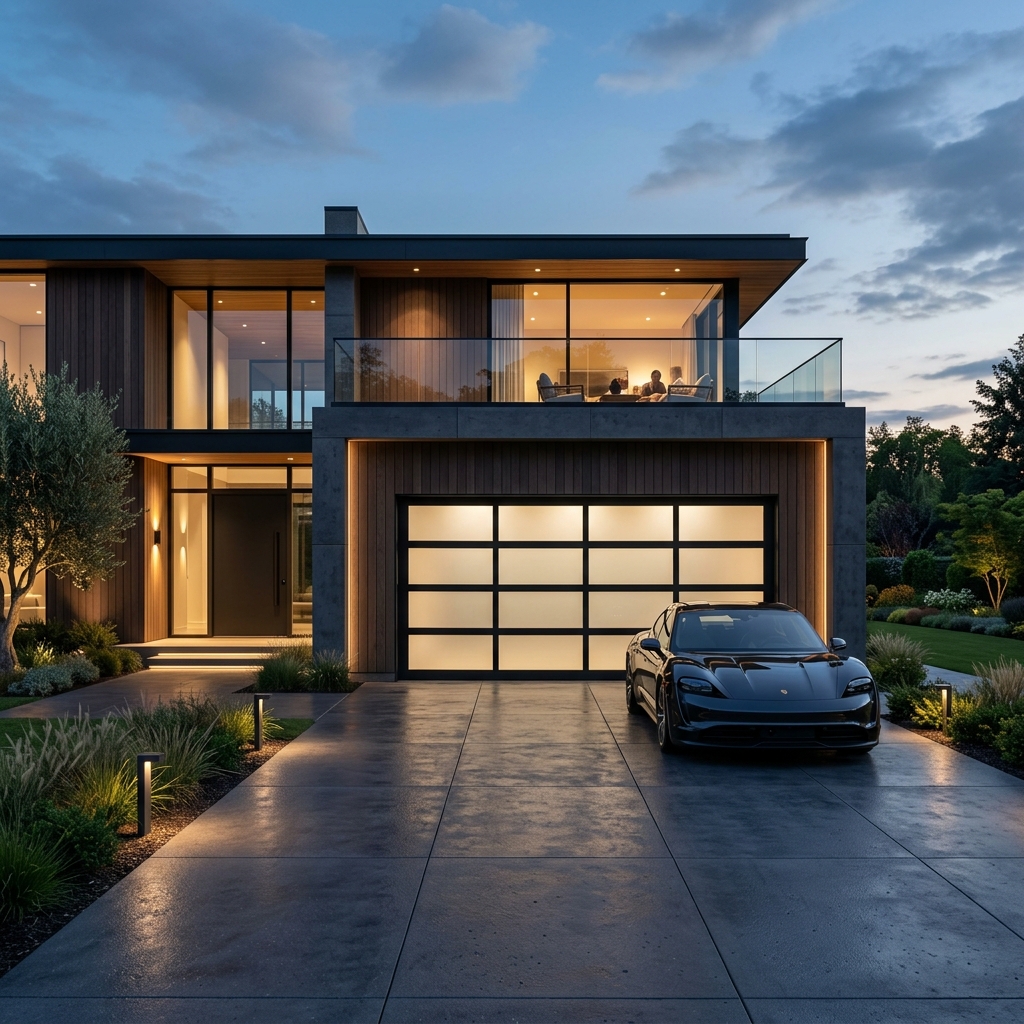 Modern Glass Garage Door